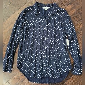 Old Navy button up soft polka dot shirt